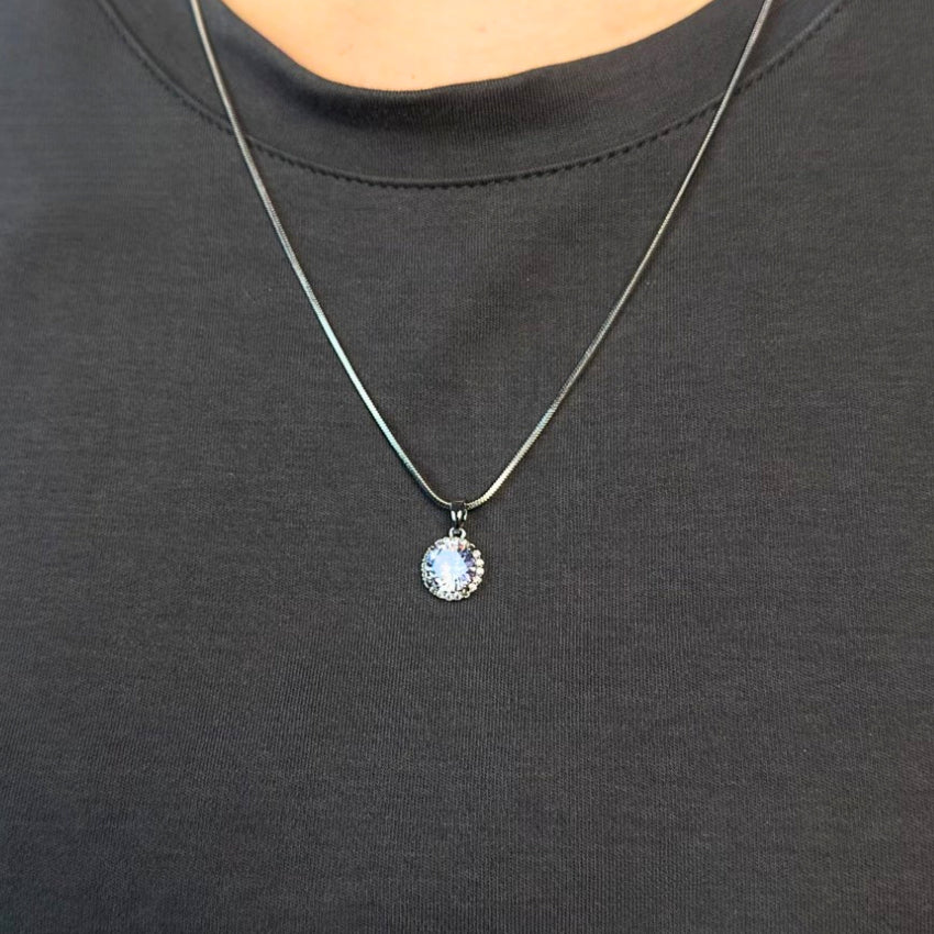 KIO Laboratory-Grown Premium Zirconia Full-Embedded Stainless Steel Necklace