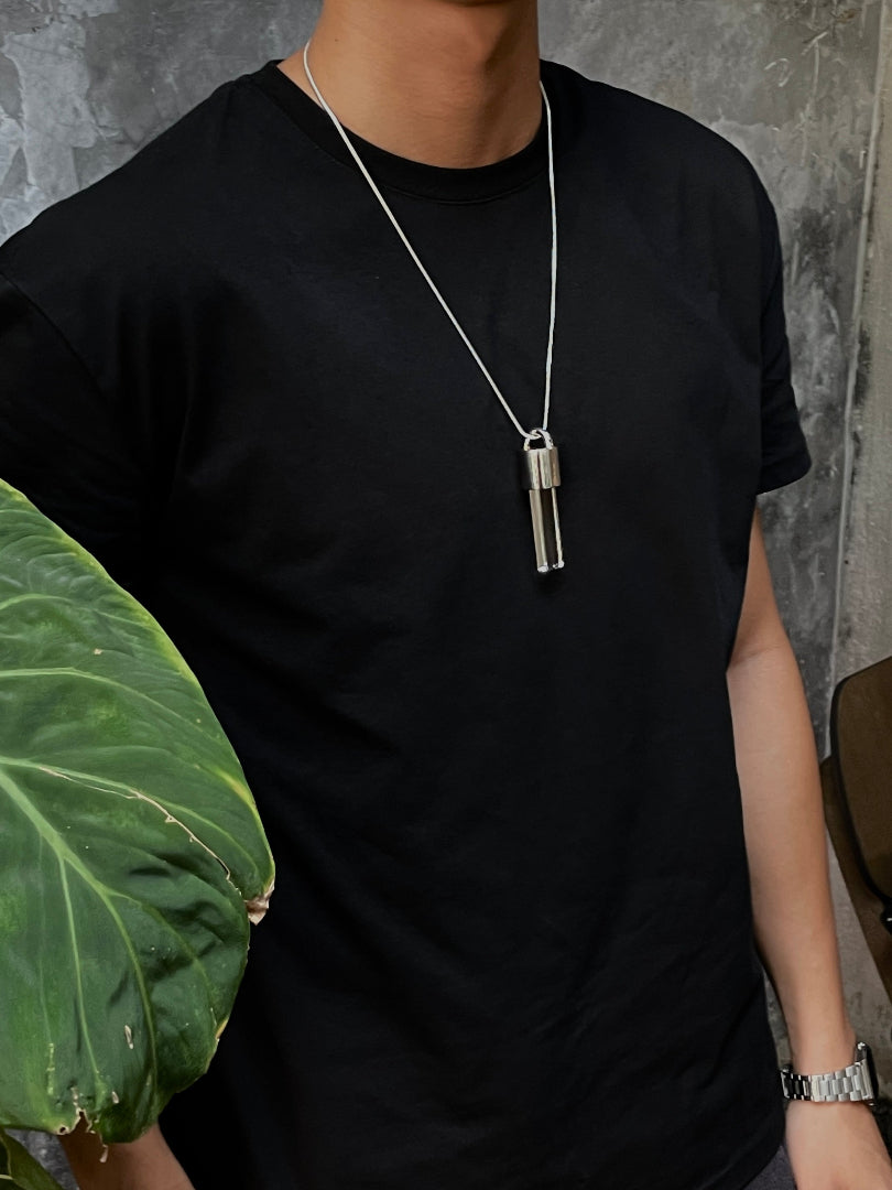 KIO Pure Natural Crystal Square Necklace S925 Silver Pendant Necklace（Circular）