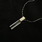 KIO S925 Silver Fully Transparent Crystal Cube Necklace