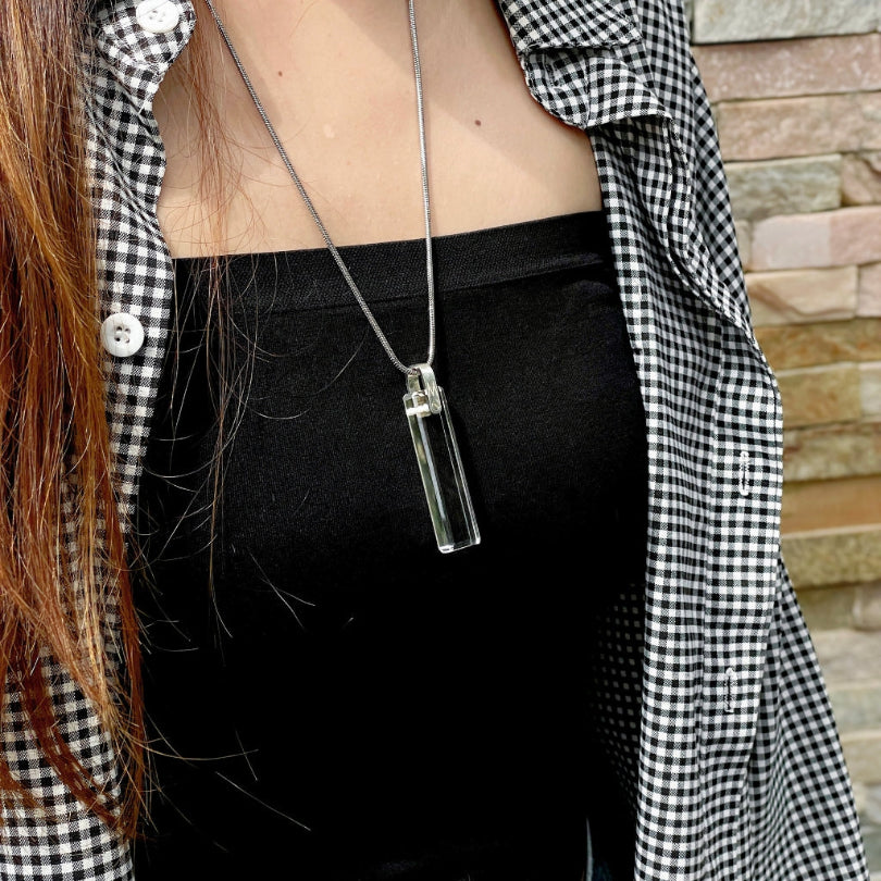 KIO Minimalism Square Crystal S925 Silver Necklace (Letter/Without Letter)
