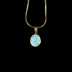 Ocean Sunset Stone Stainless Steel Necklace