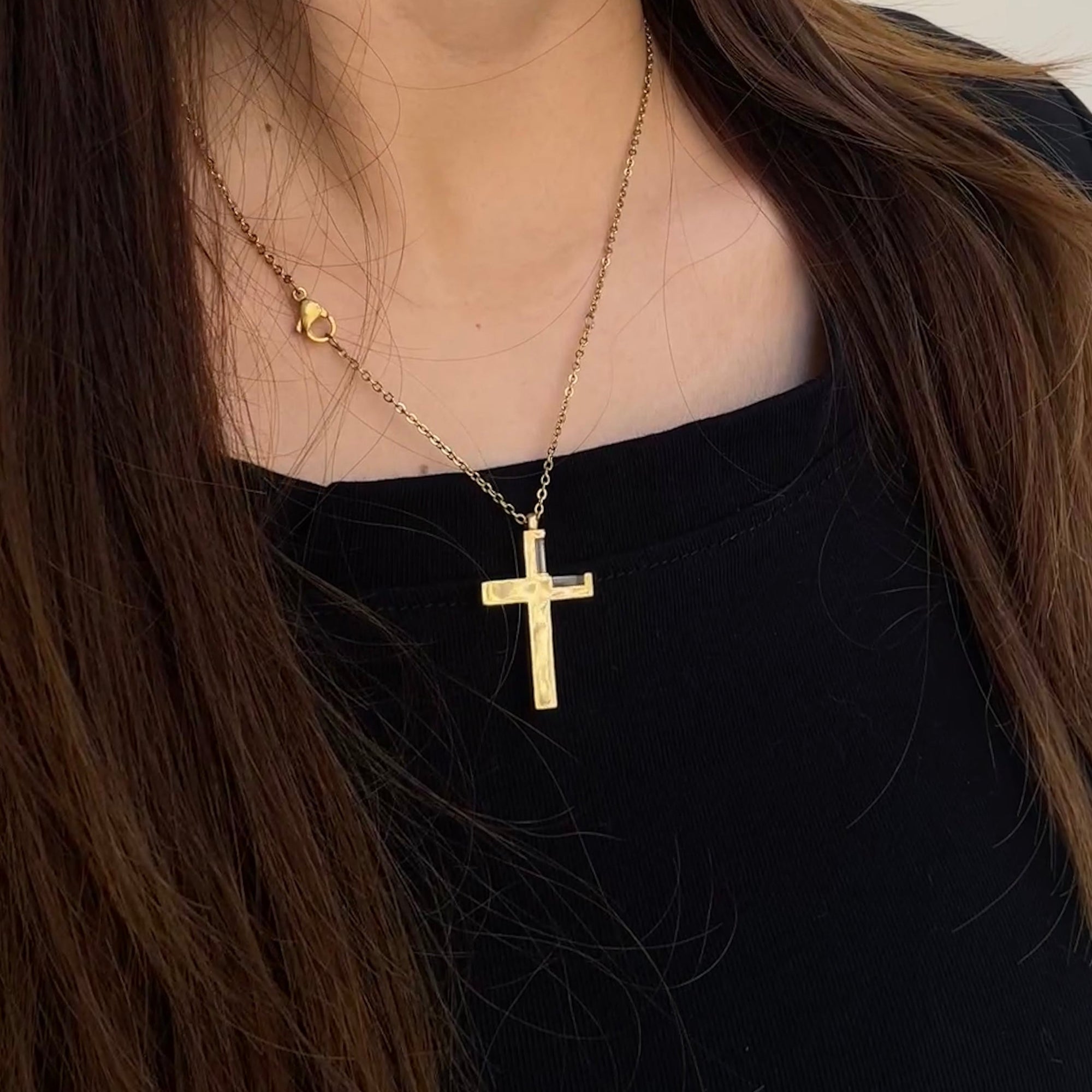 KIO Cross Necklace S925 Crystal Pendant Necklace for women men