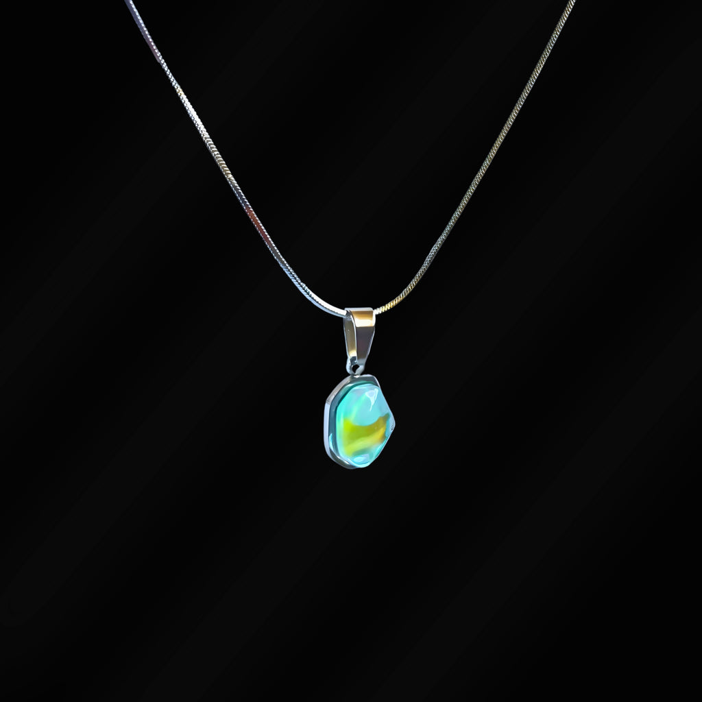 KIO Ocean Sunset Stone Stainless Steel Necklace