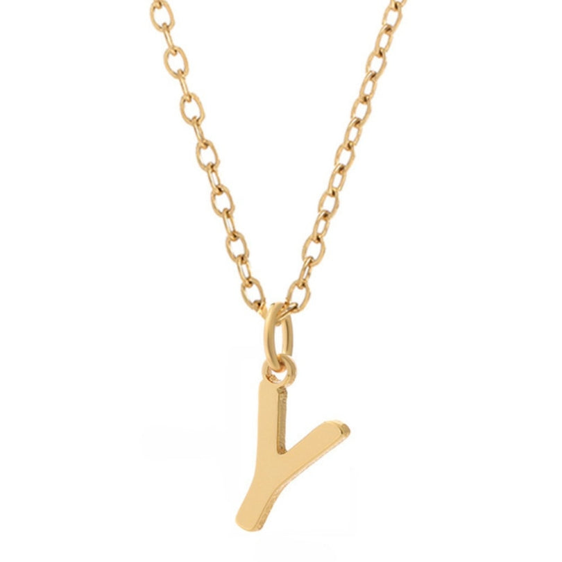 Minimalist Letter Stainless Steel Necklace