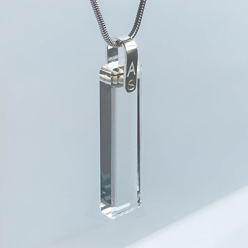 KIO Minimalism Square Crystal S925 Silver Necklace (Letter/Without Letter)
